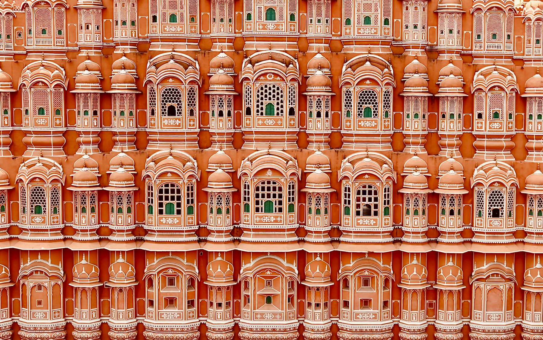 Ornate windows of Hawa Mahal, Jaipur